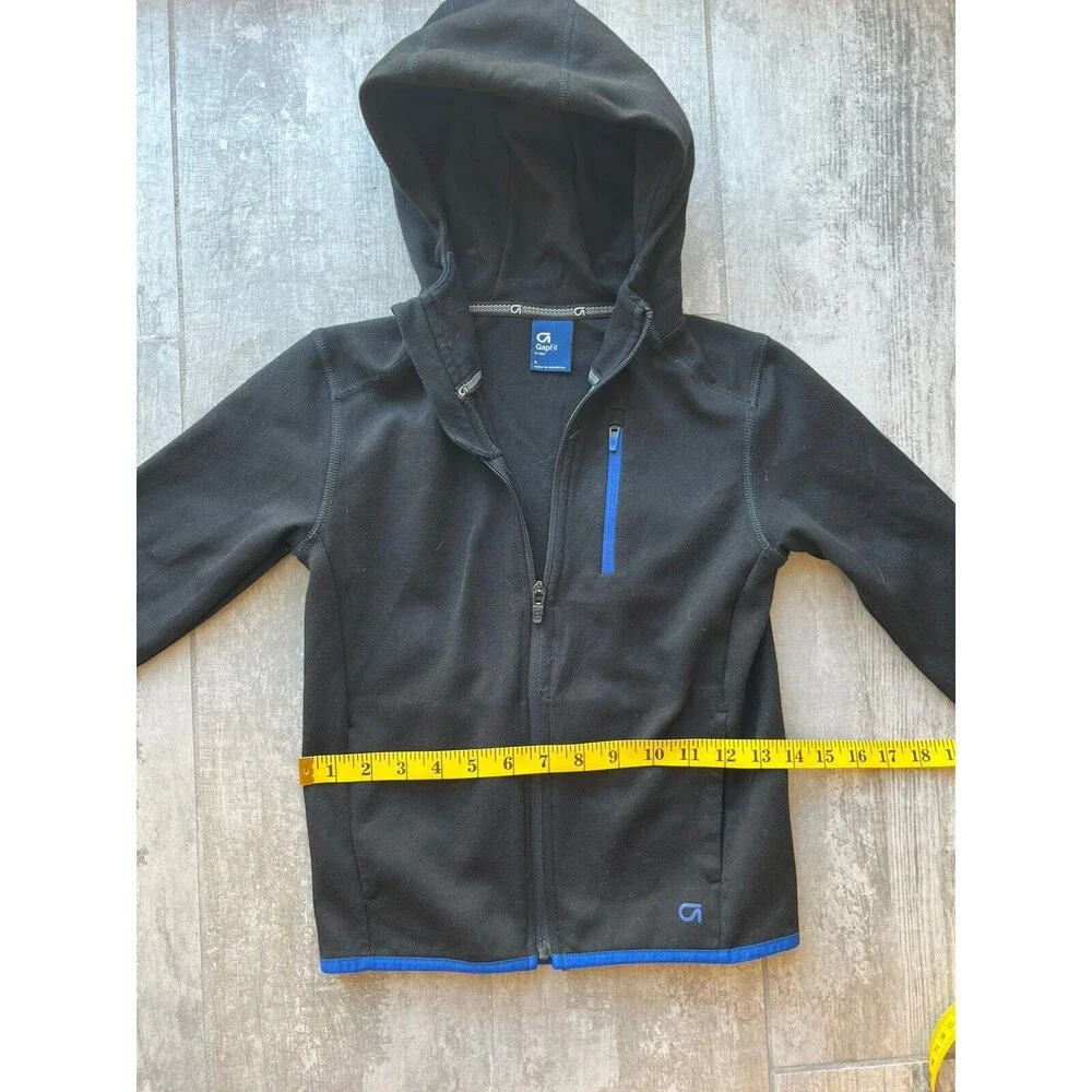 GAP FIT Quick Dry Boys Full Zip Fit Tech Hoodie Casual Athletic Sweatshirt S 6-7